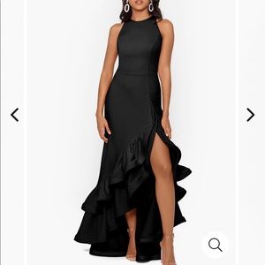 - Betsy Adam Ruffle Tier Scuba Crepe Dress